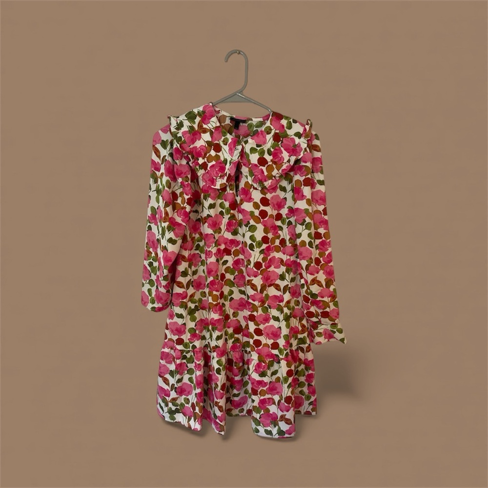 Who What Wear Pink and Green Floral Dress